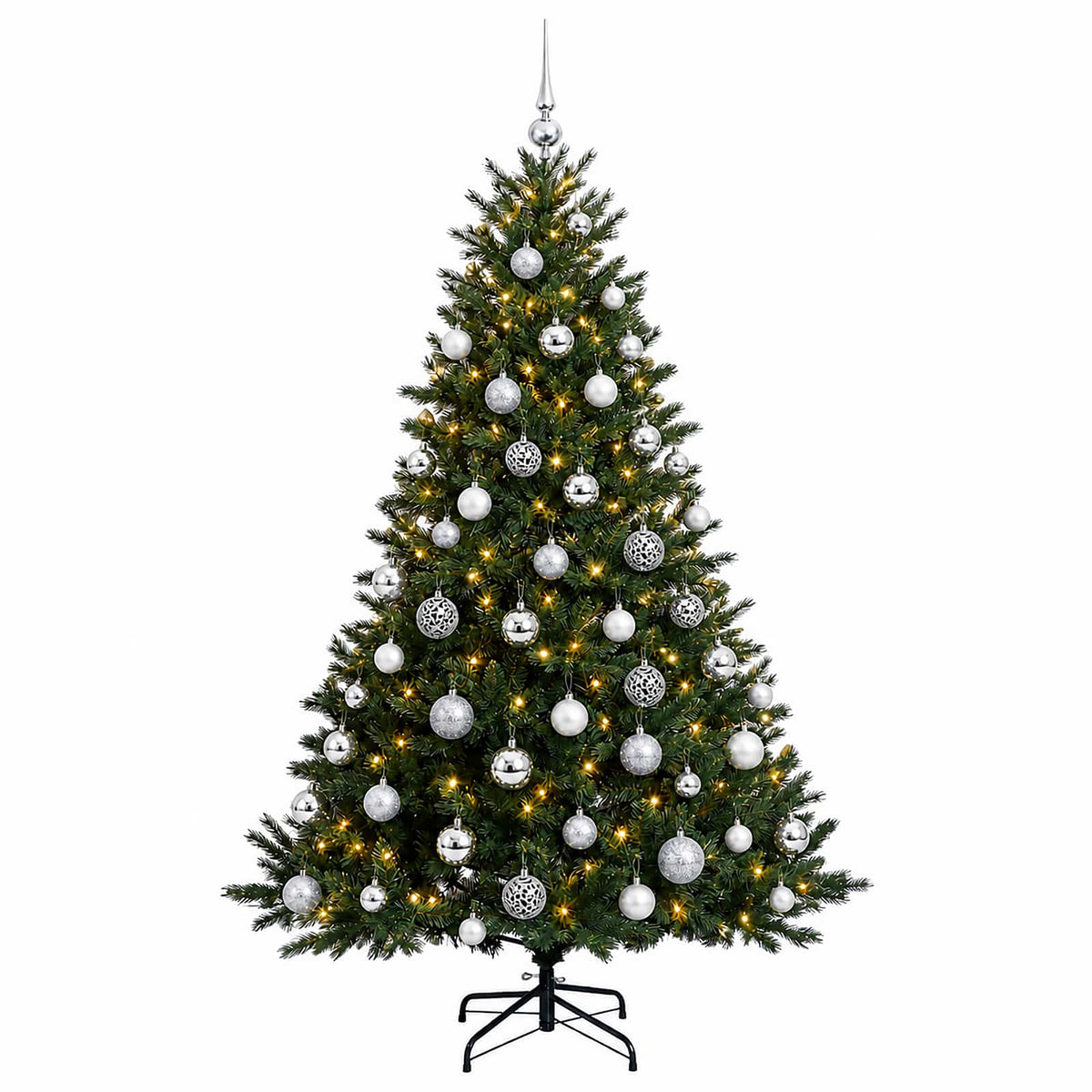 vidaXL Artificial Christmas Tree with Bauble 180 cm 300 LEDs 4