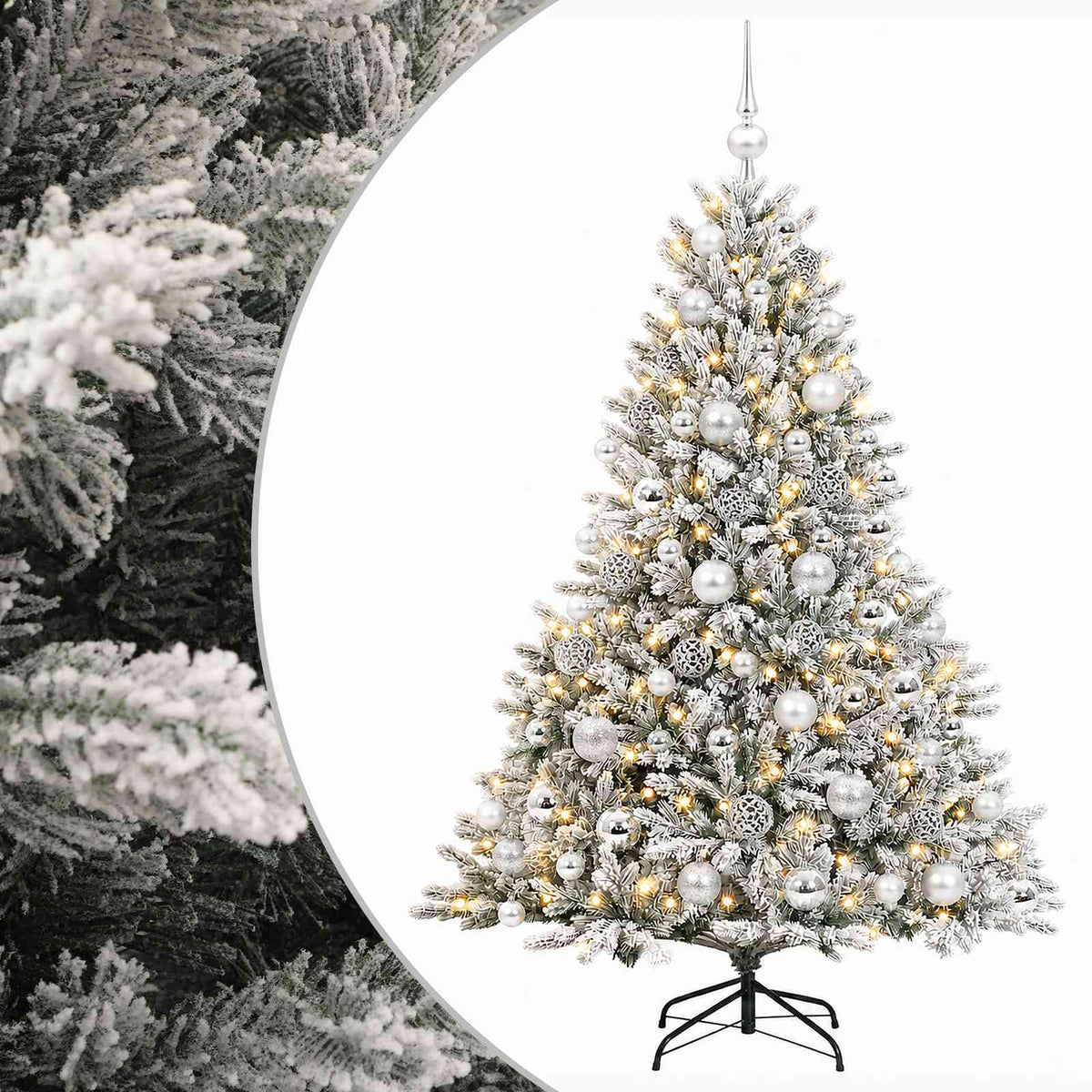 vidaXL Artificial Christmas Tree with Bauble 240 cm 300 LEDs 2