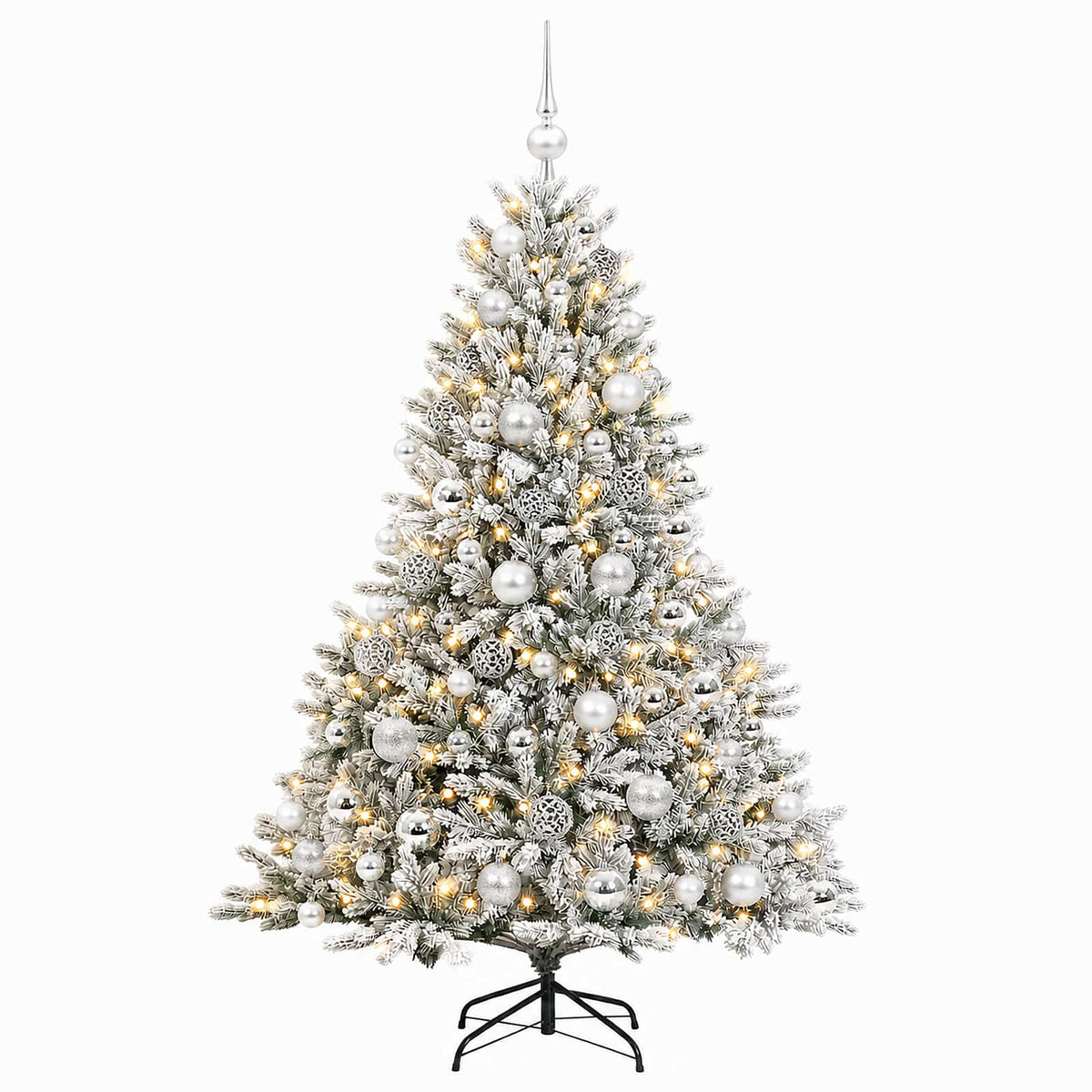 vidaXL Artificial Christmas Tree with Bauble 240 cm 300 LEDs 4