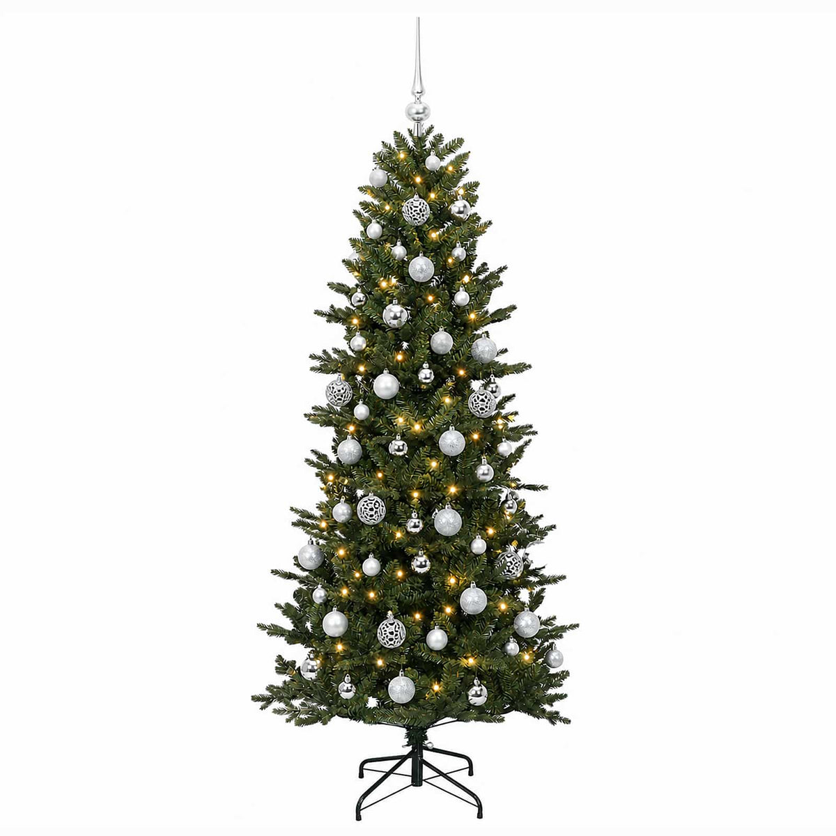 vidaXL Artificial Christmas Tree with Bauble 210 cm 300 LEDs 4