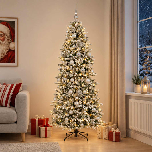 vidaXL Artificial Christmas Tree with Bauble 210 cm 300 LEDs 1