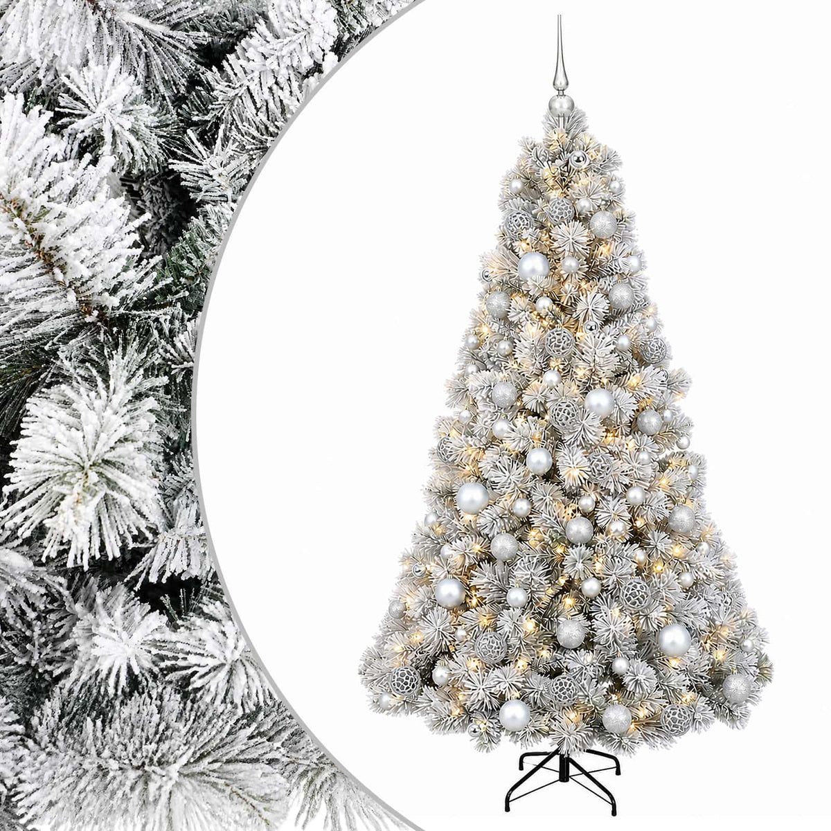 vidaXL Artificial Christmas Tree with Bauble 180 cm 300 LEDs 2