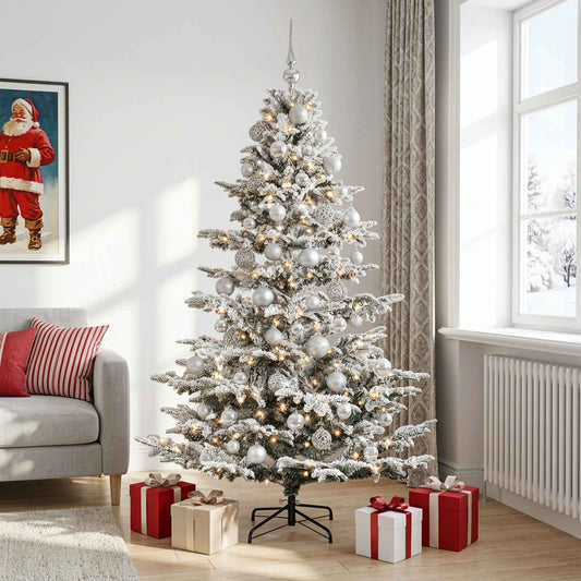 vidaXL Artificial Christmas Tree with Bauble 240 cm 300 LEDs 1