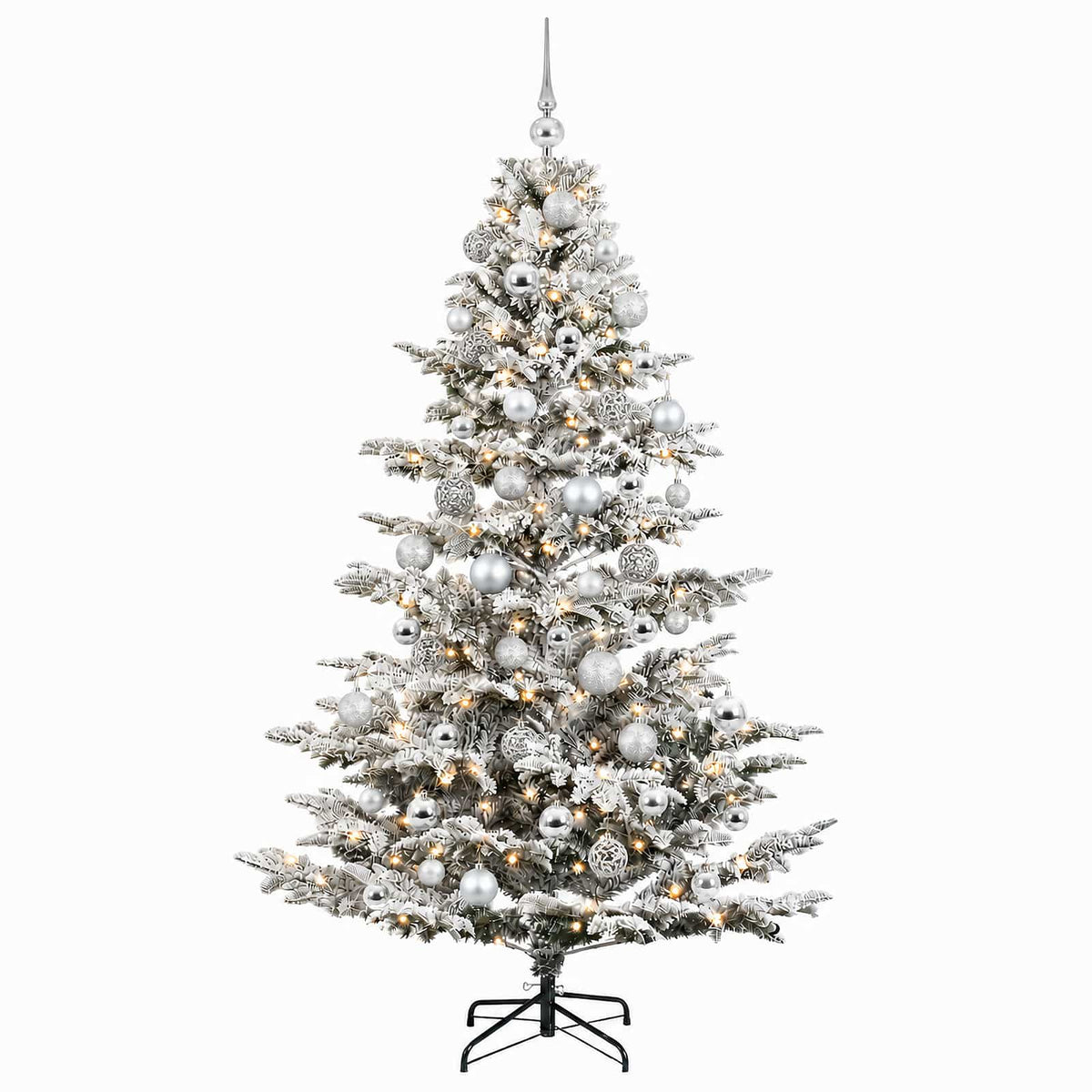 vidaXL Artificial Christmas Tree with Bauble 210 cm 300 LEDs 4