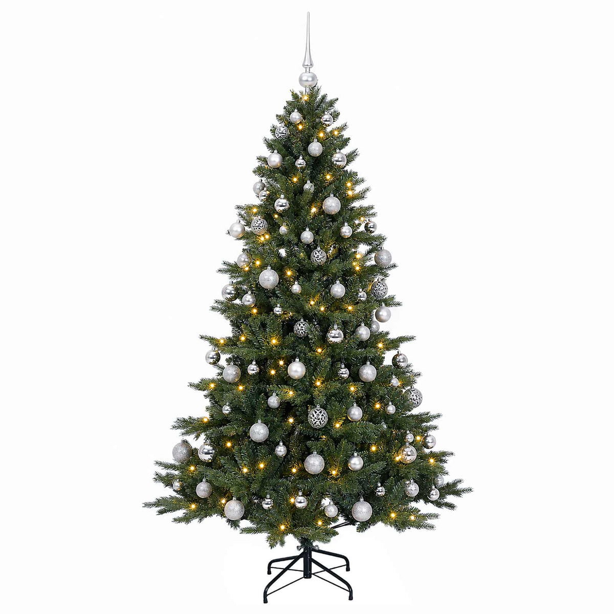 vidaXL Artificial Christmas Tree with Bauble 180 cm 300 LEDs 4