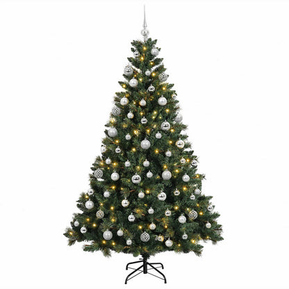 vidaXL Artificial Christmas Tree with Bauble 210 cm 300 LEDs 4