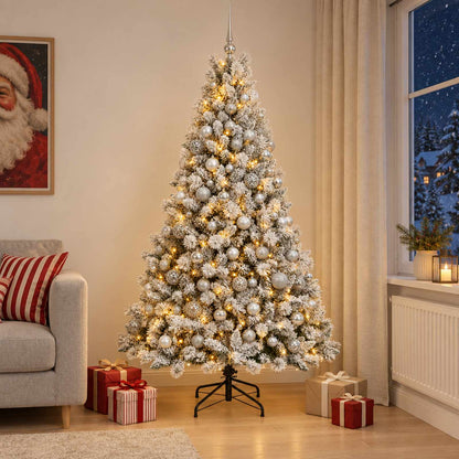 vidaXL Artificial Christmas Tree with Bauble 210 cm 300 LEDs 1