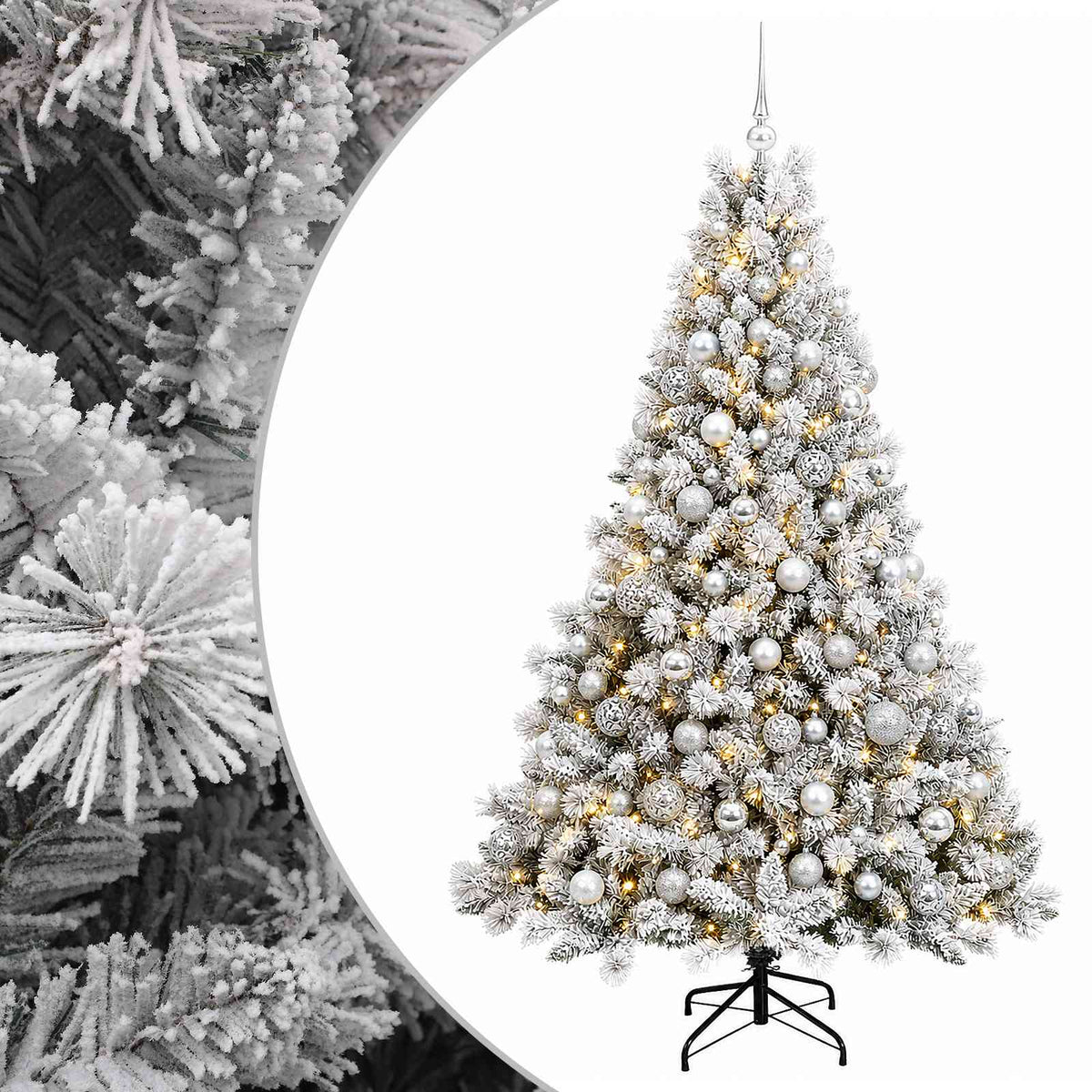 vidaXL Artificial Christmas Tree with Bauble 210 cm 300 LEDs 2