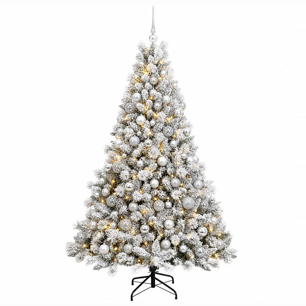 vidaXL Artificial Christmas Tree with Bauble 210 cm 300 LEDs 4