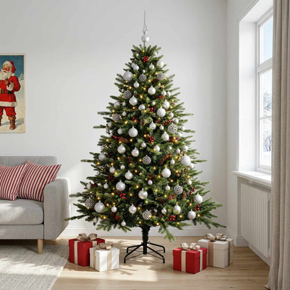 vidaXL Artificial Christmas Tree with Bauble 180 cm 300 LEDs 1