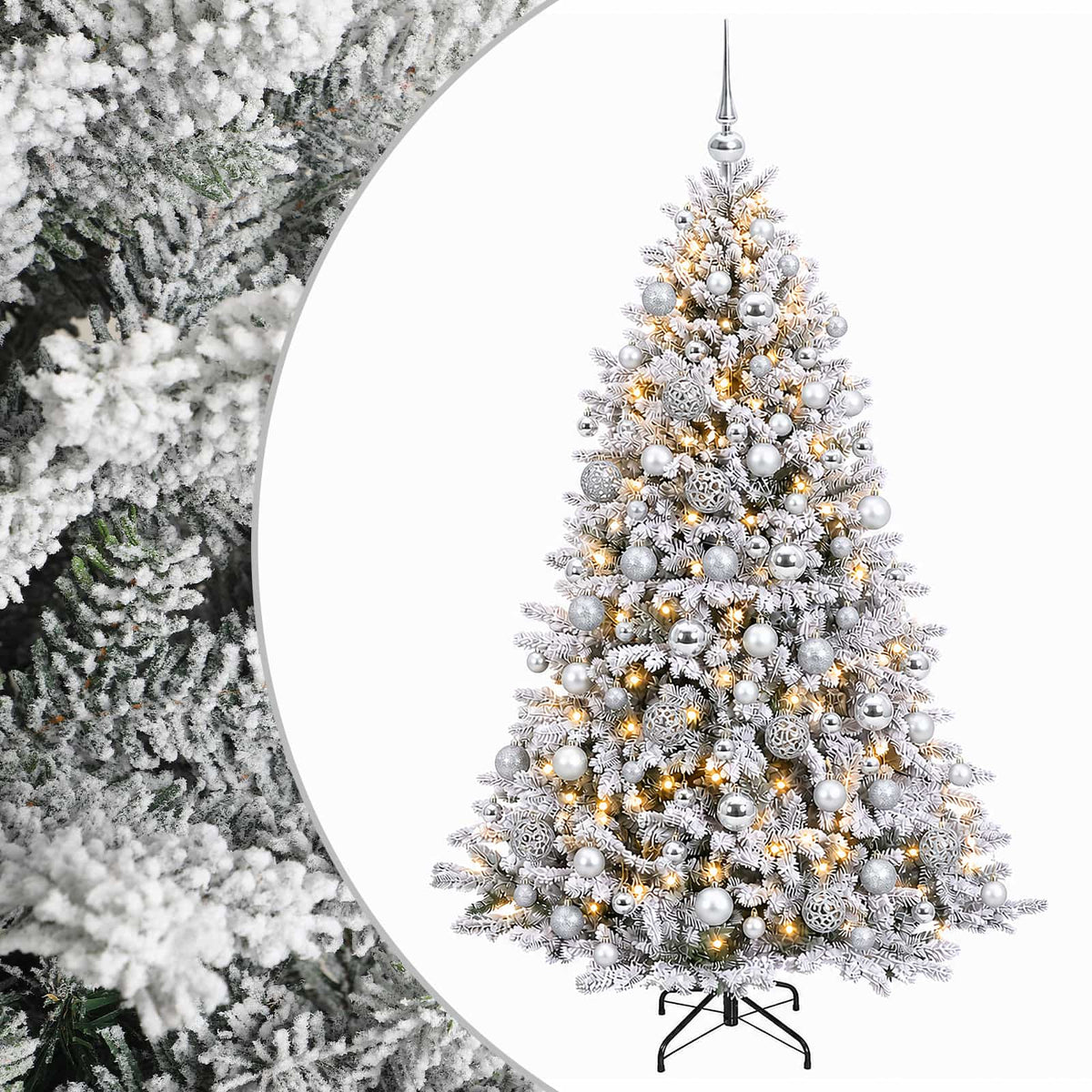 vidaXL Artificial Christmas Tree with Bauble 210 cm 300 LEDs 2