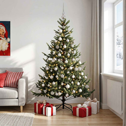vidaXL Artificial Christmas Tree with Bauble 180 cm 300 LEDs 1