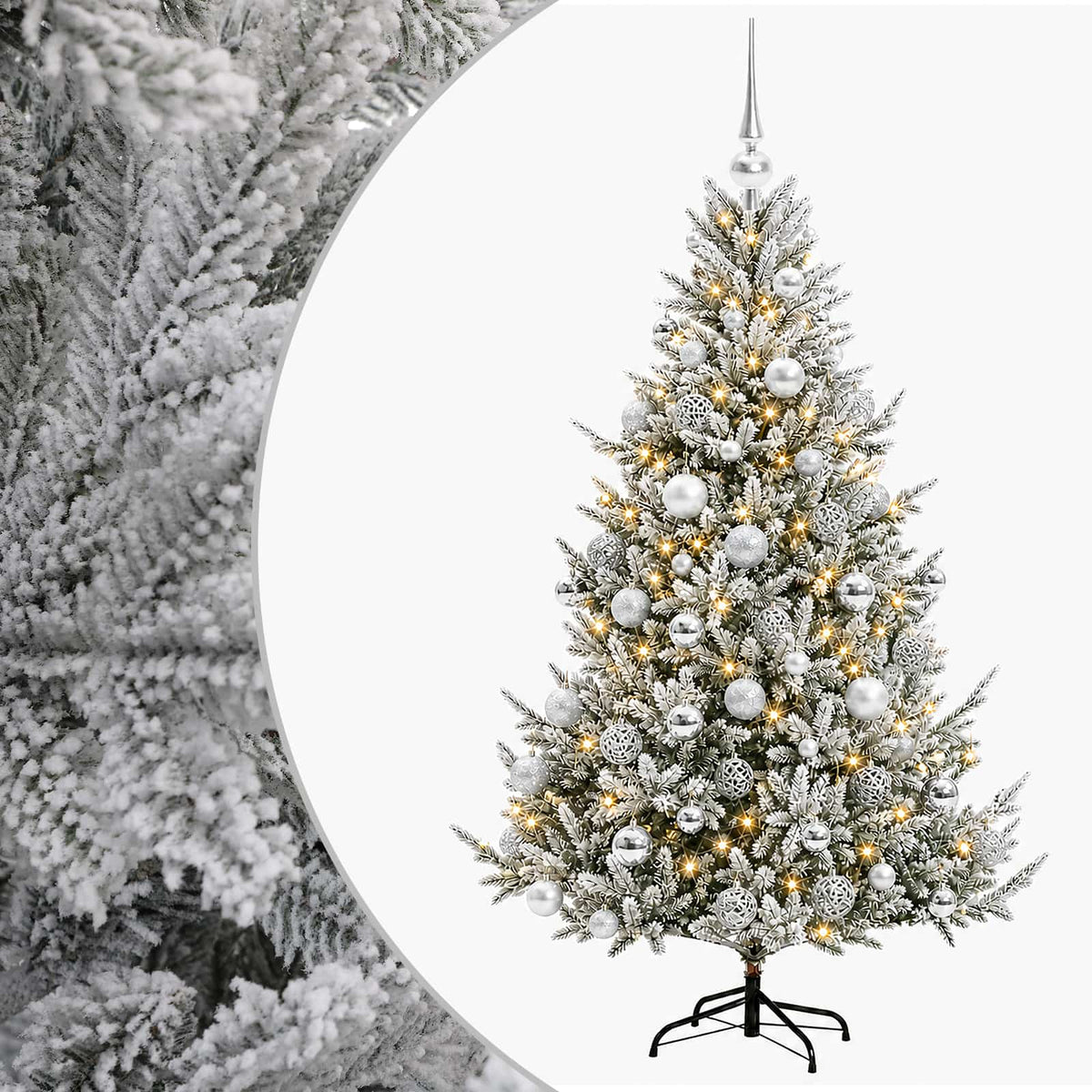 vidaXL Artificial Christmas Tree with Bauble 210 cm 300 LEDs 2