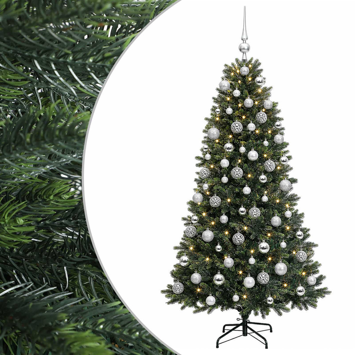 vidaXL Artificial Christmas Tree with Bauble 240 cm 300 LEDs 2