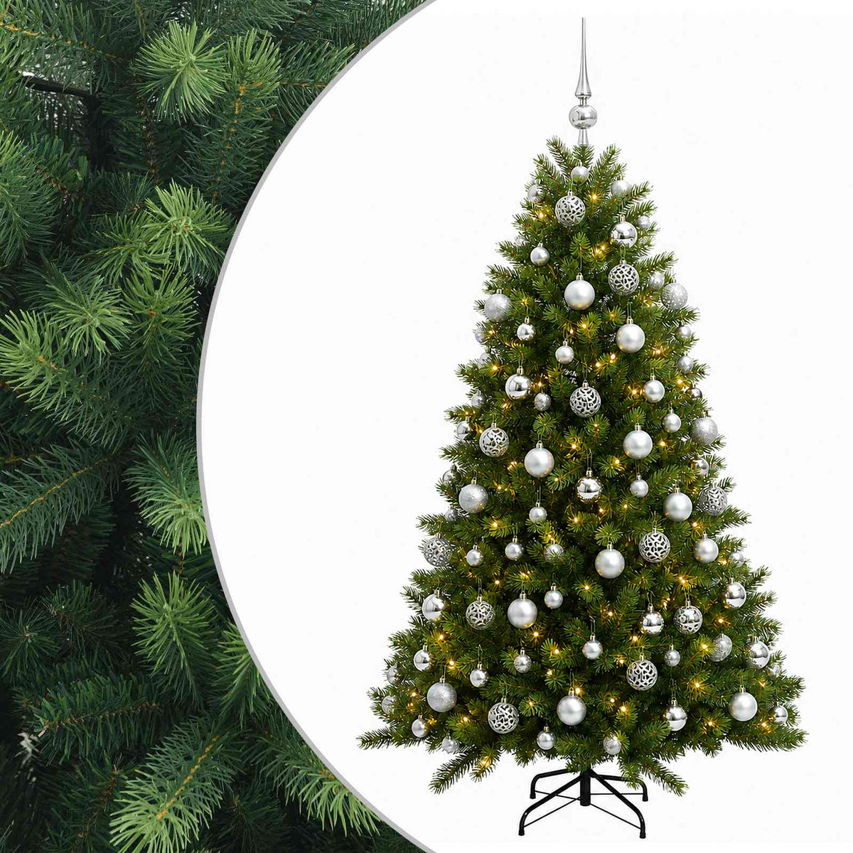 vidaXL Artificial Christmas Tree with Bauble 240 cm 300 LEDs 2