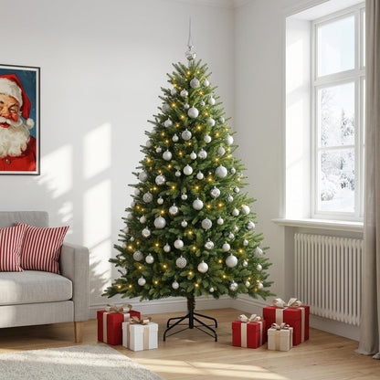 vidaXL Artificial Christmas Tree with Bauble 240 cm 300 LEDs 1