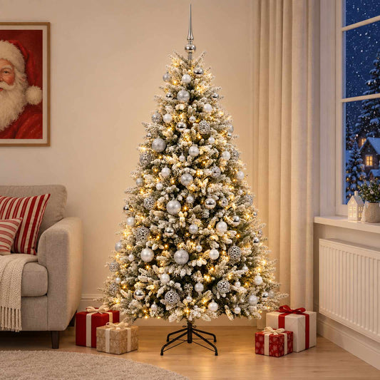 vidaXL Artificial Christmas Tree with Bauble 180 cm 300 LEDs 1