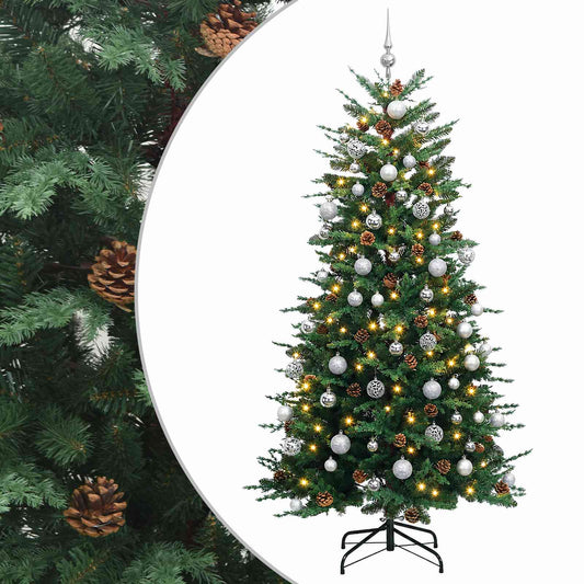 vidaXL Artificial Hinged Christmas Tree 180 cm 300 LEDs Warm White 2