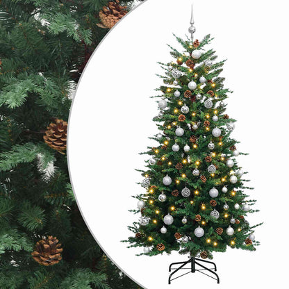 vidaXL Artificial Hinged Christmas Tree 240 cm 300 LEDs Warm White 2