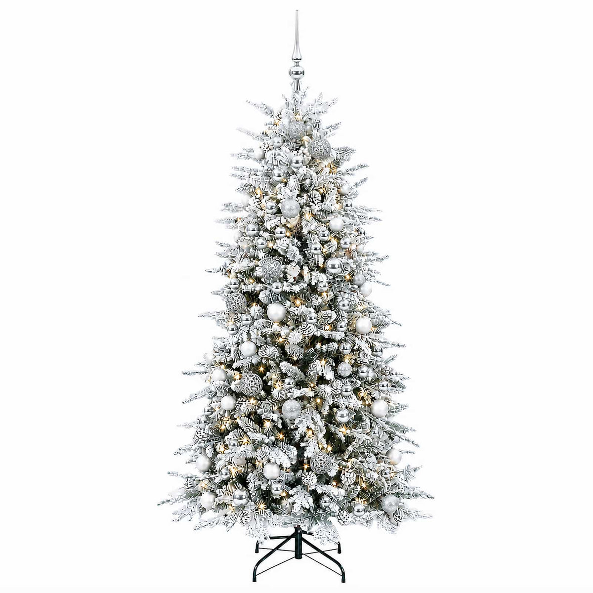 vidaXL Artificial Hinged Christmas Tree 180 cm 300 LEDs Warm White 4