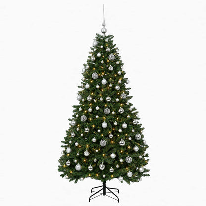 vidaXL Artificial Christmas Tree Mid-green with Bauble 210 cm 300 LEDs 4