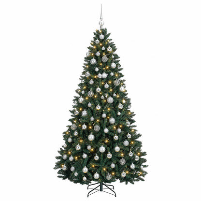 vidaXL Artificial Christmas Tree Dark Green with Bauble 210 cm 4