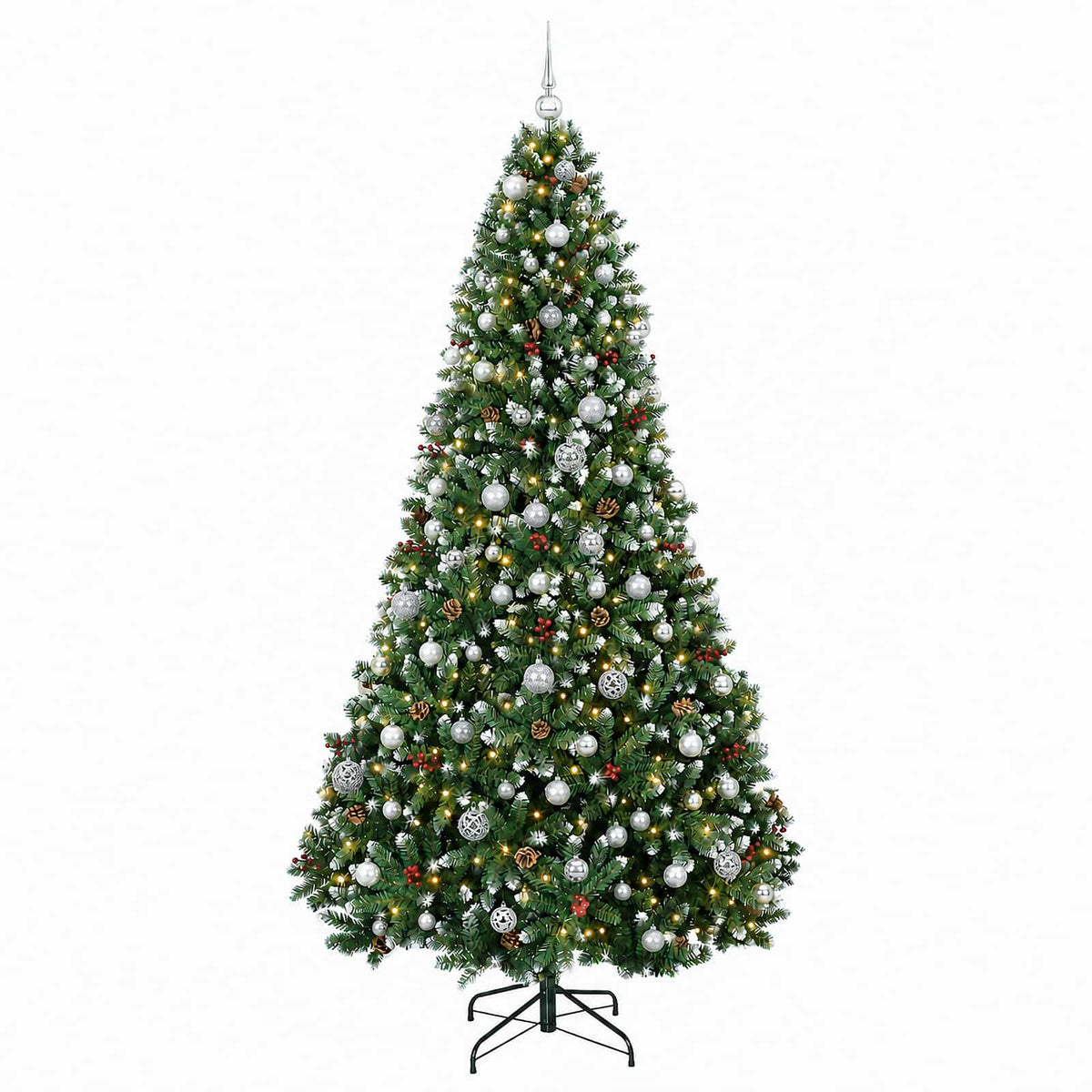 vidaXL Artificial Christmas Tree Green with Bauble 210 cm 300 LEDs 4