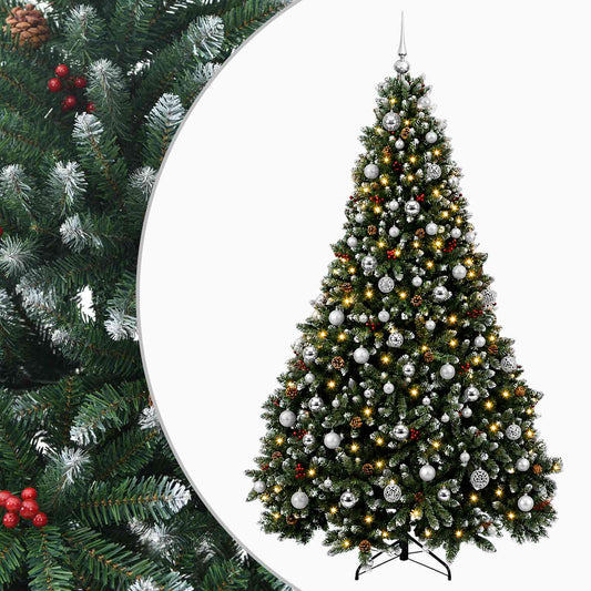 vidaXL Artificial Christmas Tree Green with Bauble 210 cm 300 LEDs 2