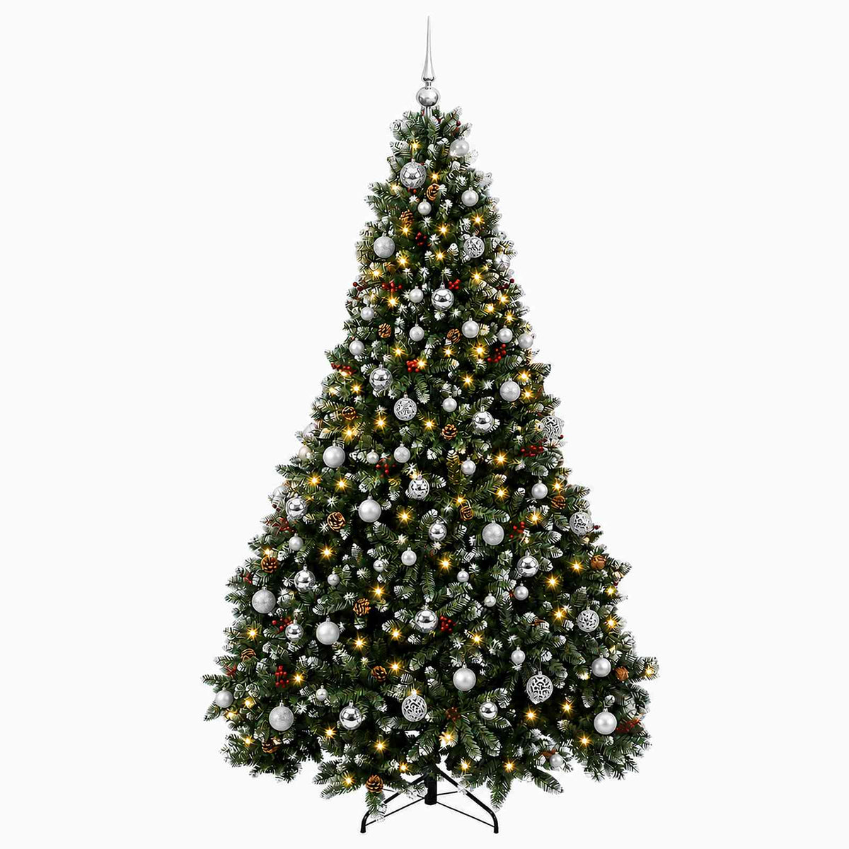 vidaXL Artificial Christmas Tree Green with Bauble 210 cm 300 LEDs 4