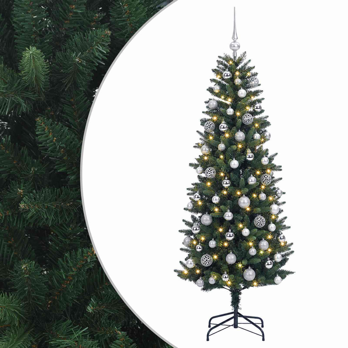 vidaXL Artificial Christmas Tree with Bauble 210 cm 300 LEDs 2