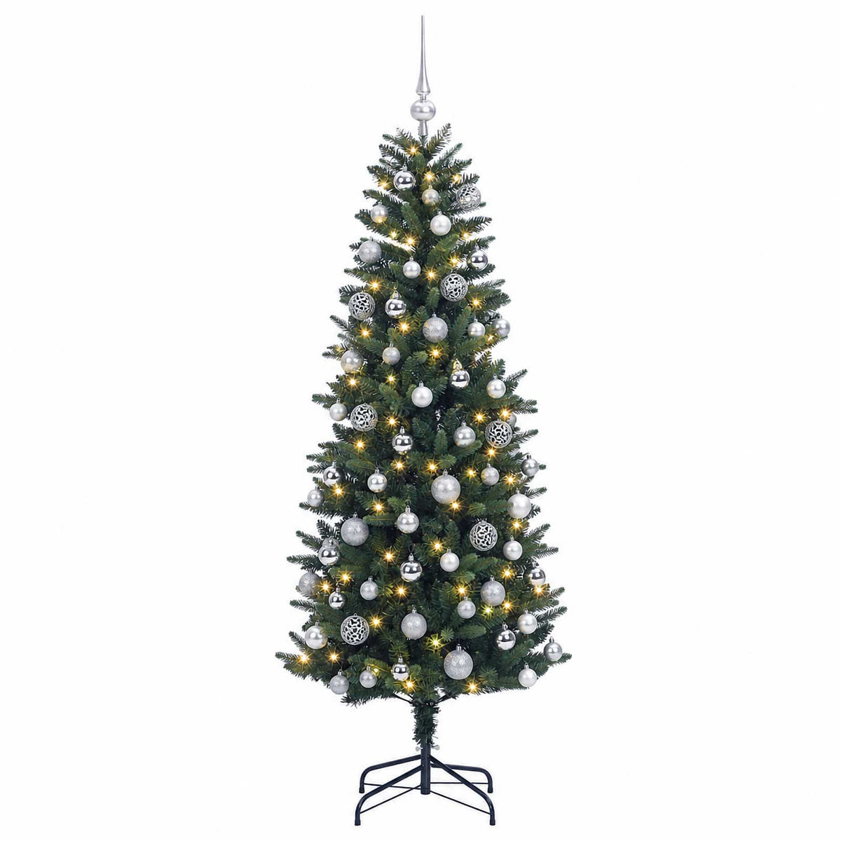 vidaXL Artificial Christmas Tree with Bauble 210 cm 300 LEDs 4