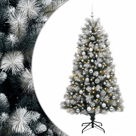 vidaXL Artificial Hinged Christmas Tree with Baubles 180 cm 300 LEDs 2