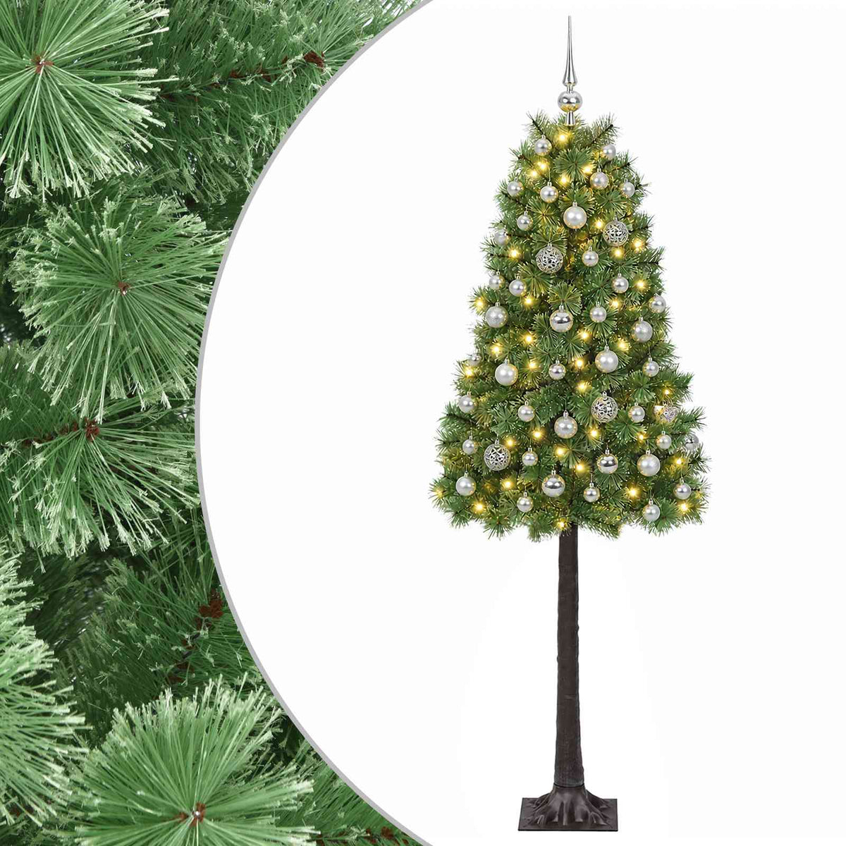 vidaXL Artificial Hinged Christmas Tree with Baubles 180 cm 300 LEDs 2