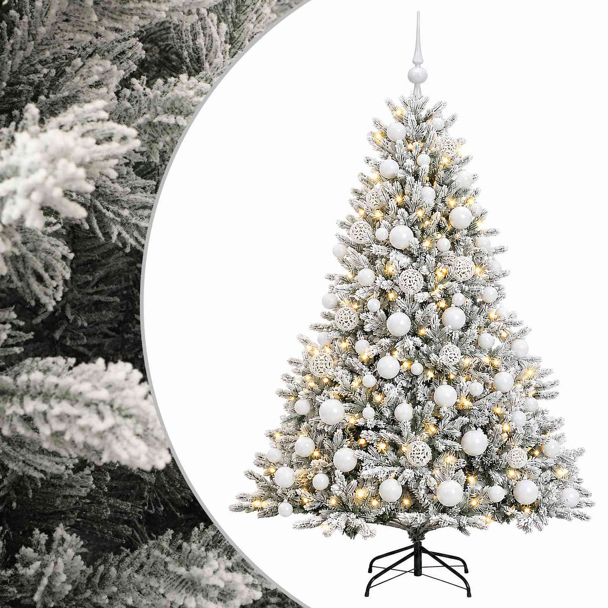 vidaXL Artificial Christmas Tree with Bauble 210 cm 300 LEDs 2