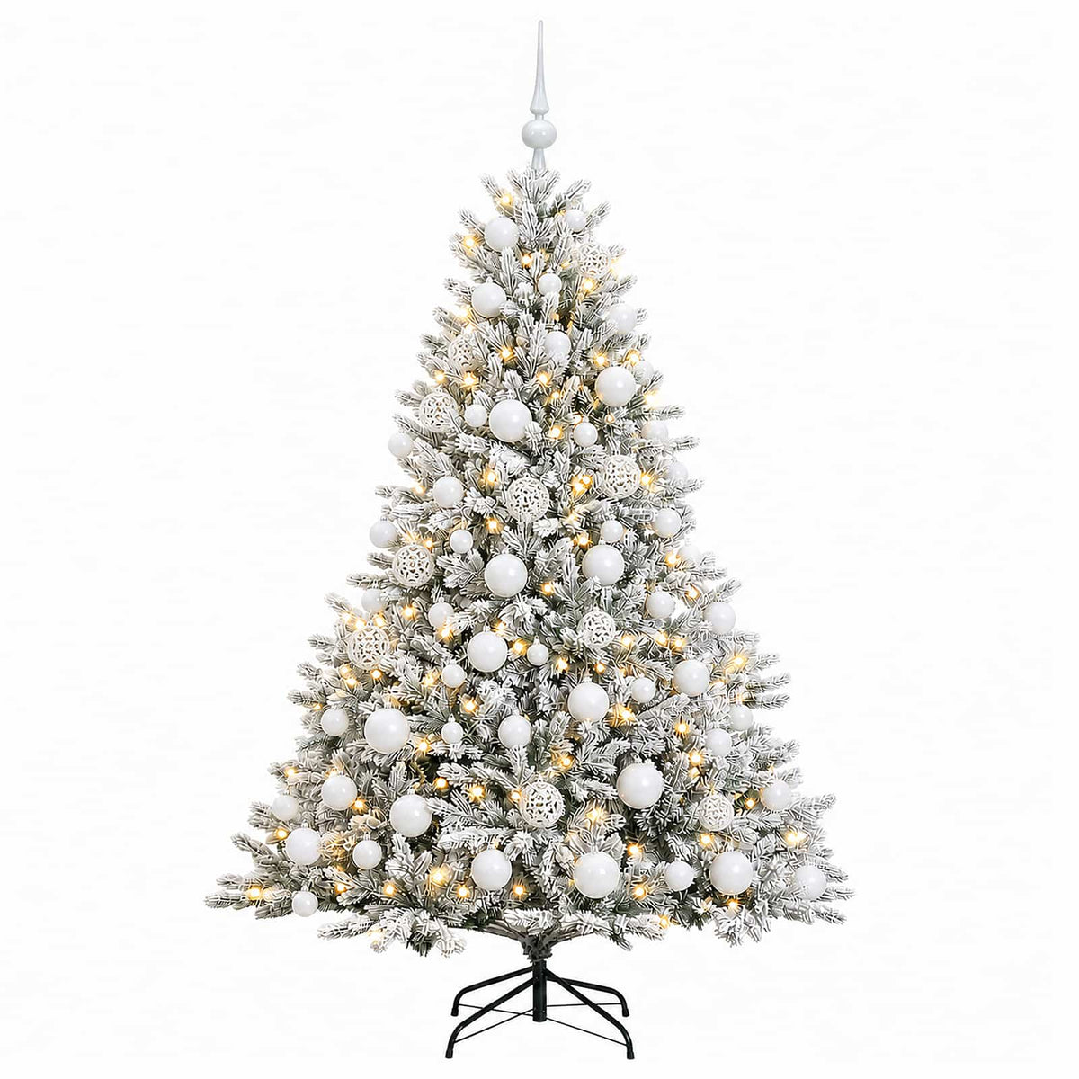 vidaXL Artificial Christmas Tree with Bauble 210 cm 300 LEDs 4