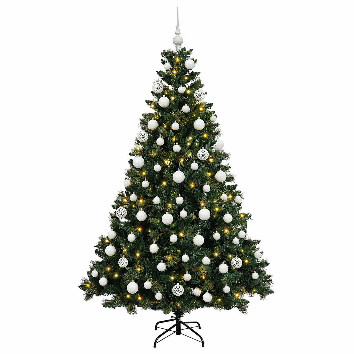 vidaXL Artificial Christmas Tree with Bauble 240 cm 300 LEDs 4