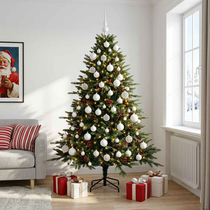 vidaXL Artificial Christmas Tree with Bauble 210 cm 300 LEDs 3