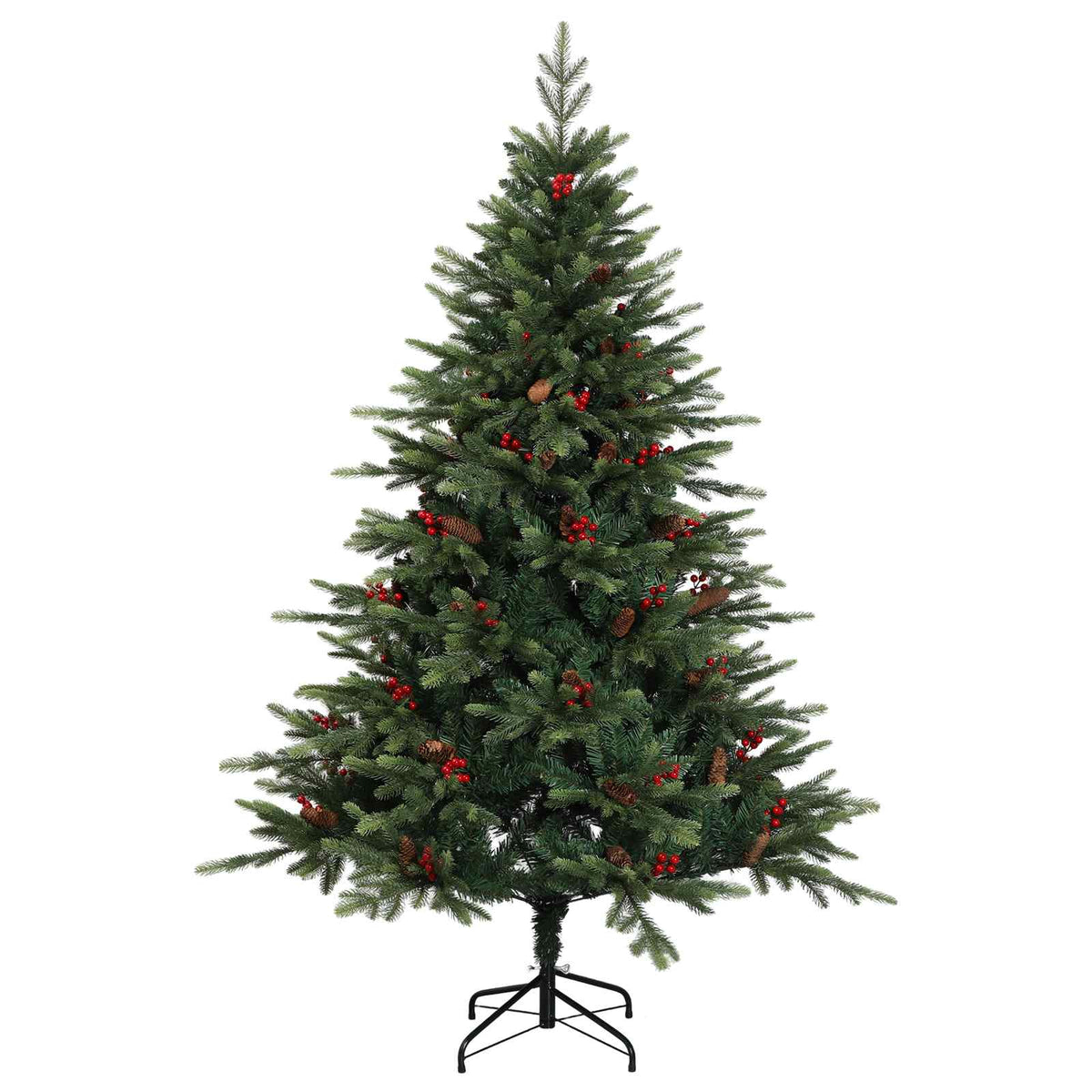 vidaXL Artificial Christmas Tree with Bauble 210 cm 300 LEDs 5
