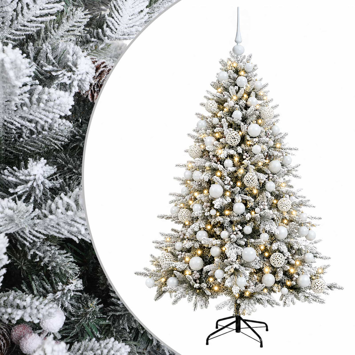 vidaXL Artificial Christmas Tree with Bauble 210 cm 300 LEDs 2