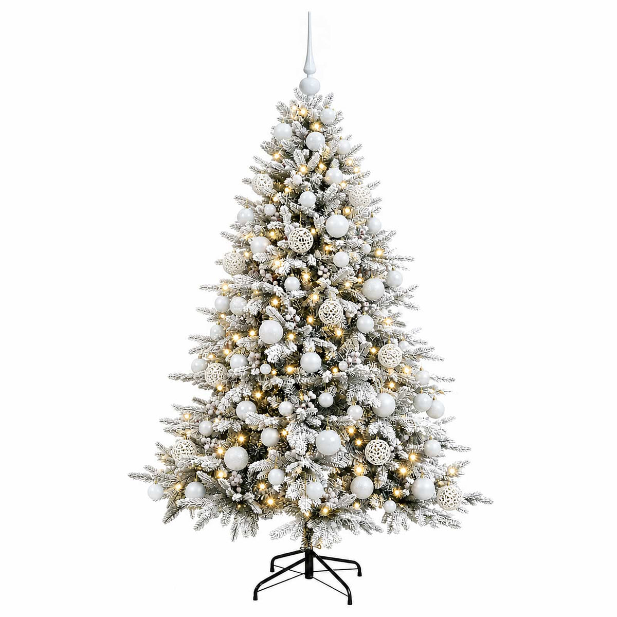 vidaXL Artificial Christmas Tree with Bauble 210 cm 300 LEDs 4