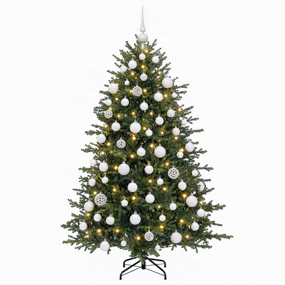 vidaXL Artificial Christmas Tree with Bauble 210 cm 300 LEDs 4