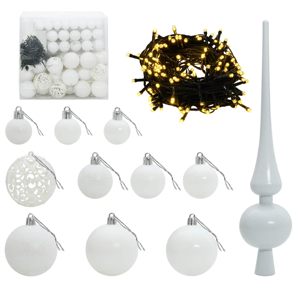 vidaXL Artificial Christmas Tree with Bauble 210 cm 300 LEDs 6