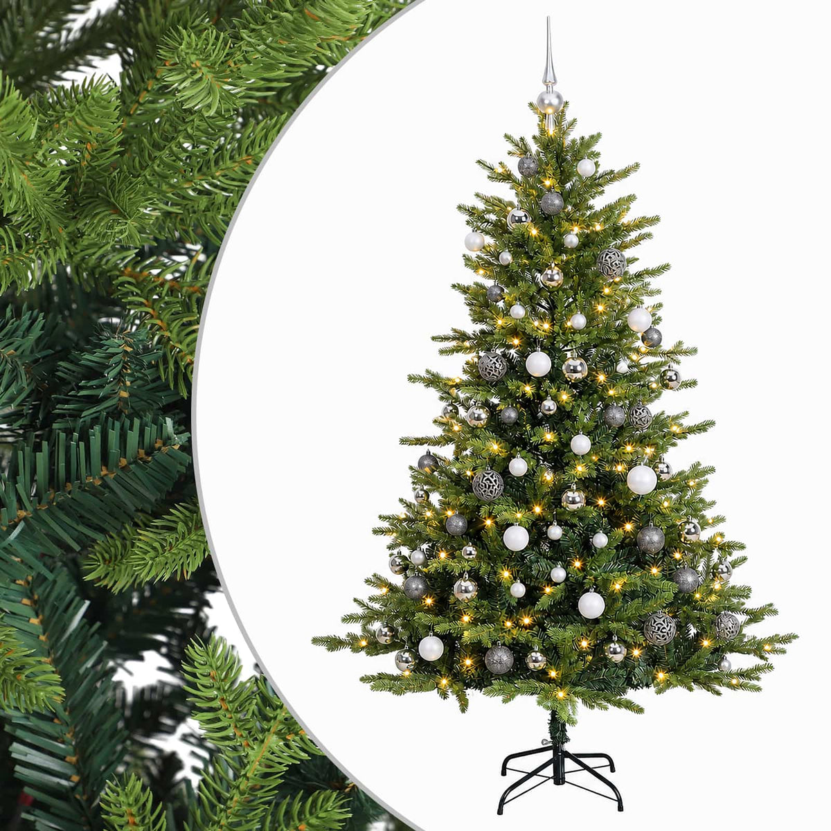vidaXL Artificial Christmas Tree with Bauble 240 cm 300 LEDs 2
