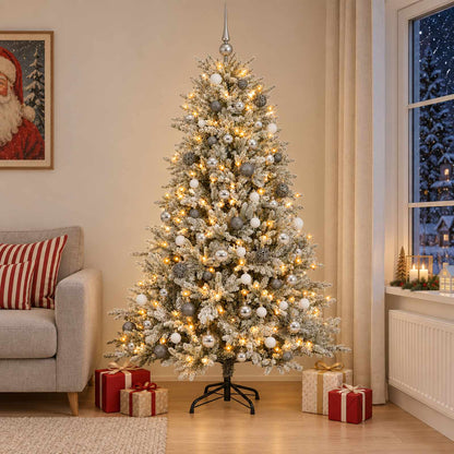 vidaXL Artificial Christmas Tree with Bauble 240 cm 300 LEDs 1