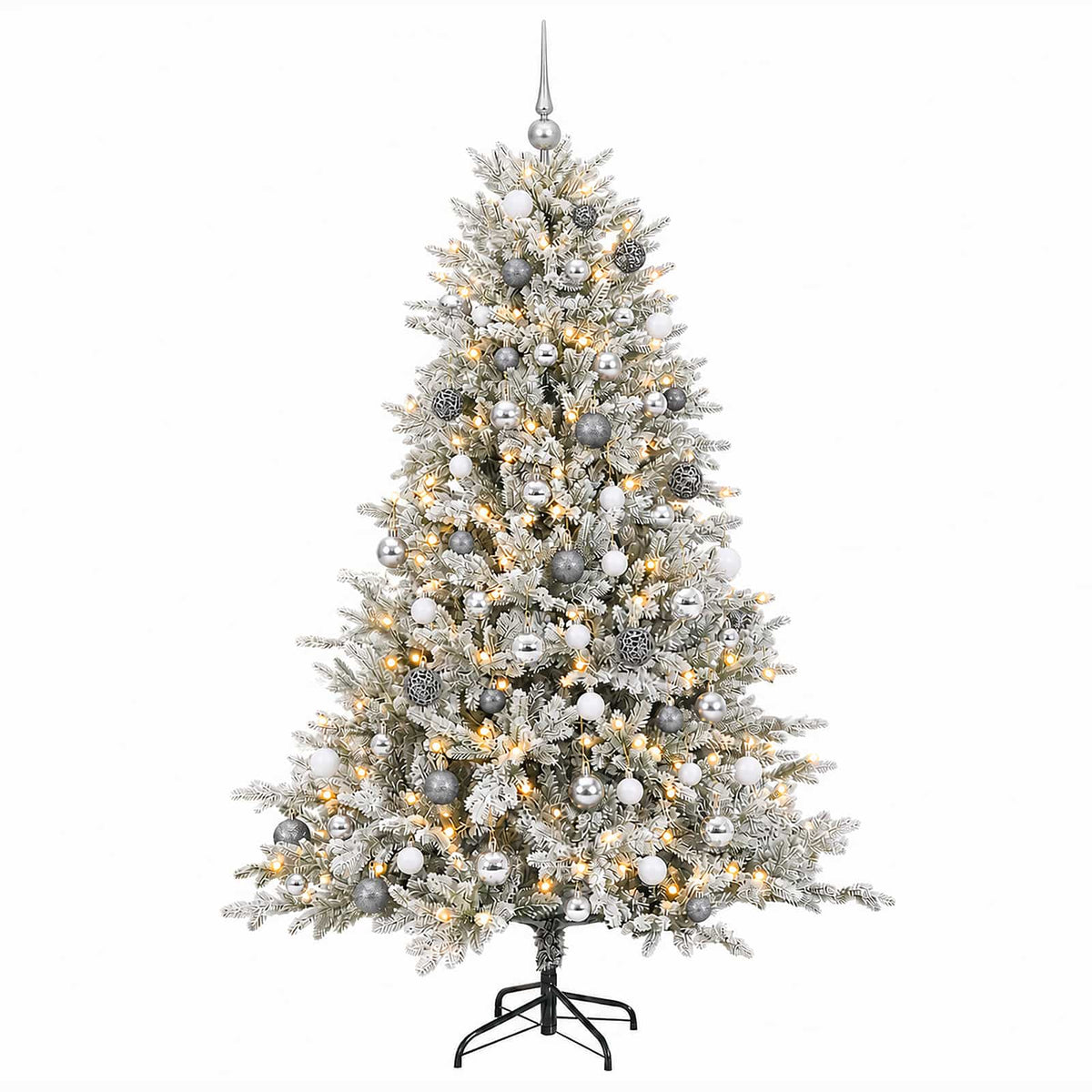 vidaXL Artificial Christmas Tree with Bauble 240 cm 300 LEDs 4