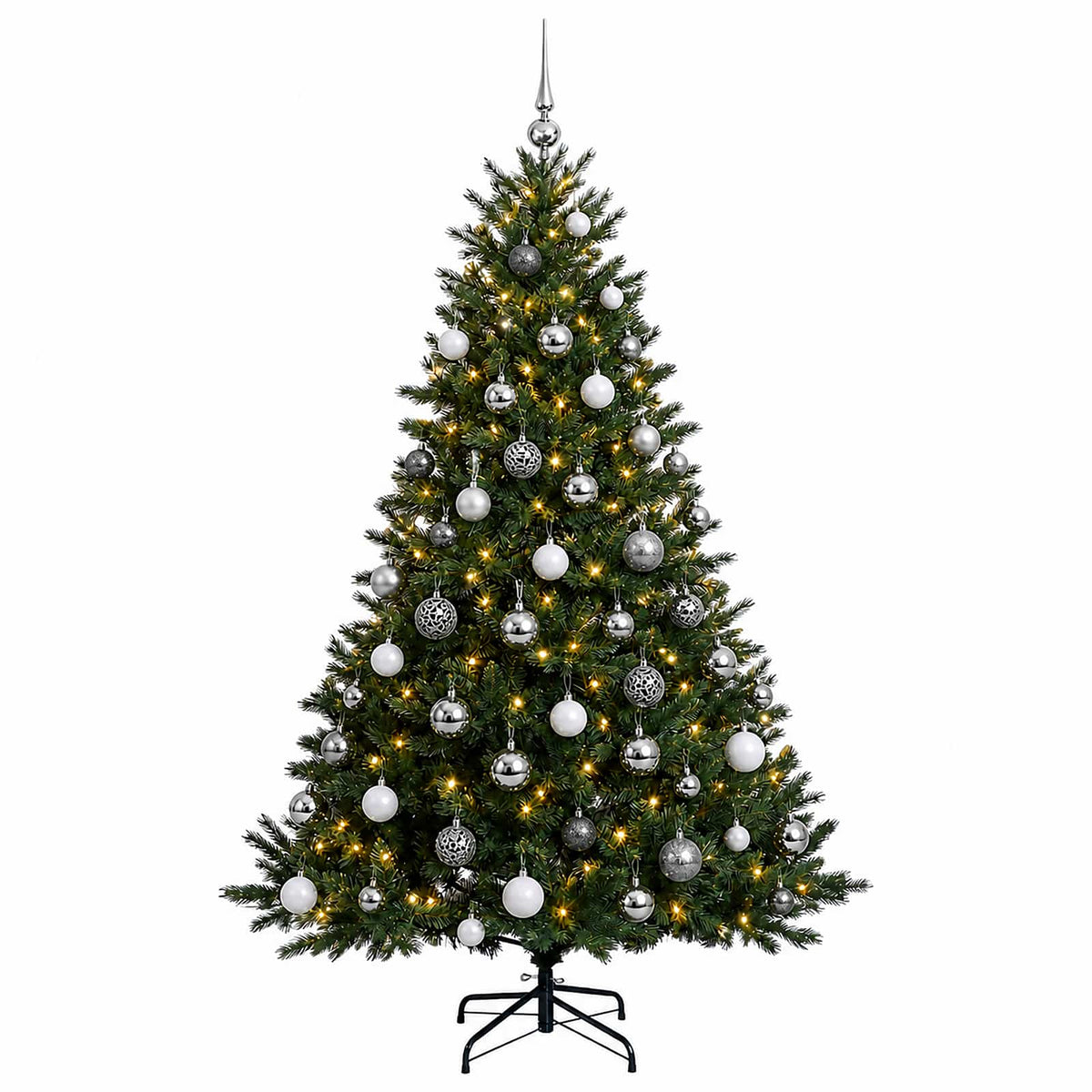 vidaXL Artificial Christmas Tree with Bauble 180 cm 300 LEDs 4