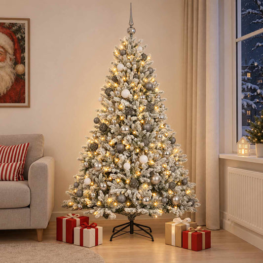 vidaXL Artificial Christmas Tree with Bauble 180 cm 300 LEDs 1