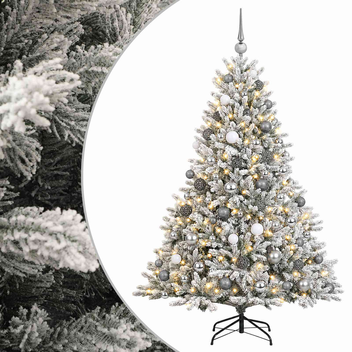vidaXL Artificial Christmas Tree with Bauble 180 cm 300 LEDs 2