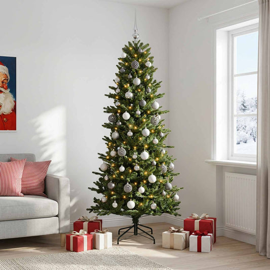 vidaXL Artificial Christmas Tree with Bauble 210 cm 300 LEDs 1