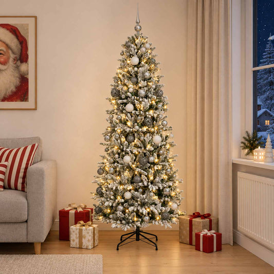 vidaXL Artificial Christmas Tree with Bauble 180 cm 300 LEDs 1